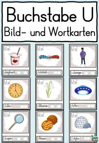 Buchstabe U - Bild- und Wortkarten - Buchstabeneinführung DaZ / Deutsch ...
