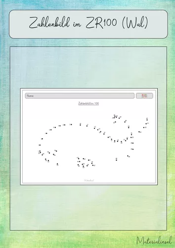 Zahlenbild im Zahlenraum bis 100 (Wal) – Unterrichtsmaterial im Fach