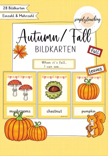 Herbst - 28 Bildkarten - Englisch – Unterrichtsmaterial in den Fächern ...