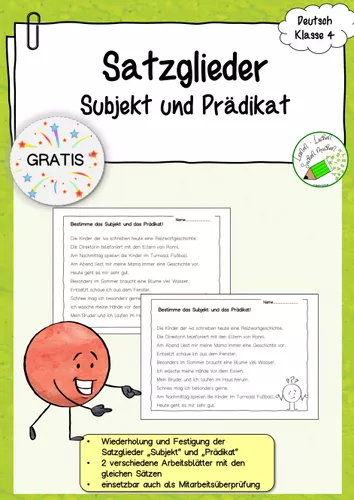 Satzglieder - Subjekt und Prädikat bestimmen – Unterrichtsmaterial im ...