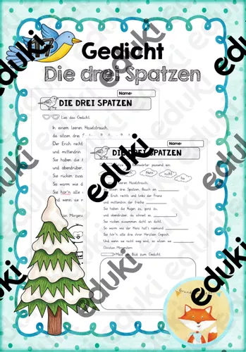 gedicht erarbeiten drei spatzen Die Drei Spatzen Unterrichtsmaterial
Gedicht erarbeiten Die drei Spatzen – Unterrichtsmaterial im Fach Deutsch