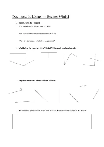 arbeitsblatt rechter winkel Rechter Winkel Arbeitsblatt
Arbeitsblatt Rechter Winkel – Unterrichtsmaterial im Fach Mathematik