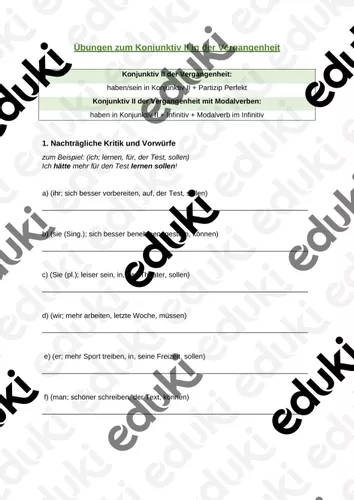 bung Konjunktiv 2 Der Vergangenheit Unterrichtsmaterial Im Fach DaZ DaF bung-konjunktiv-2-der-vergangenheit-unterrichtsmaterial-im-fach-daz-daf