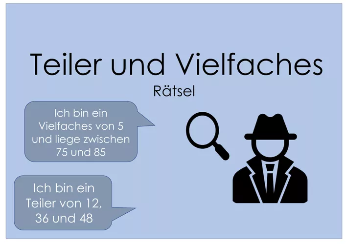 Teiler und Vielfaches - Rätsel Klasse 3 & 4 – Unterrichtsmaterial im ...