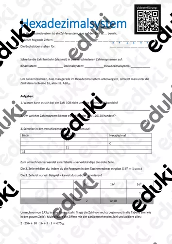 Hexadezimalsystem - Umrechnen und Übungen mit Videos ...