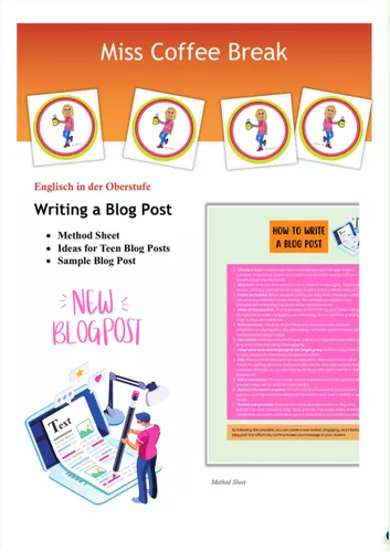 Writing a Blog Post / Blog Entry (Method Sheet, Teen Blogging Ideas ...