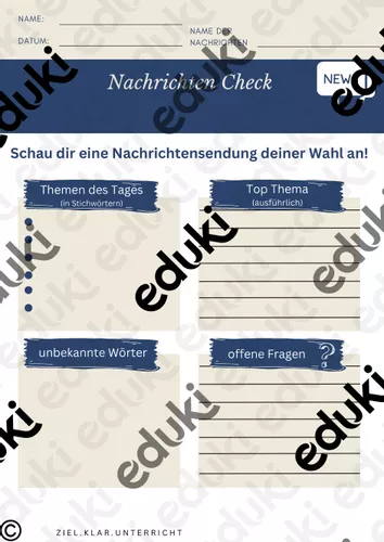 Check Deutsch Nachrichten Check – Unterrichtsmaterial in den Fächern Deutsch ...