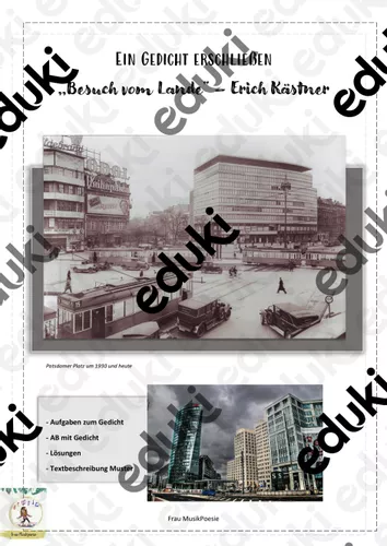 Stadtlyrik 8: Besuch vom Lande (E. Kästner) – Unterrichtsmaterial im Fach Deutsch