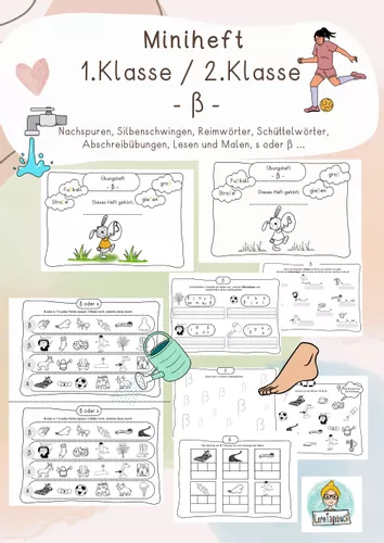 Miniheft Buchstabe ß 1.Klasse, 2.Klasse, DaZ Lernwörter ...