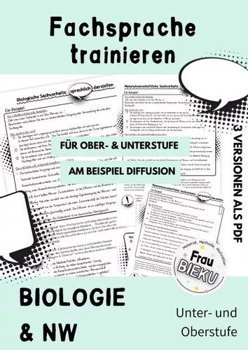 Arbeitsblatt Fachsprache Biologie NW Diffusion & Osmose ...