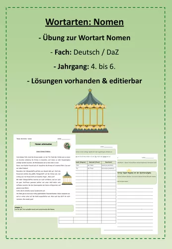 Text Nomen Nomen in einem Text untersuchen - Singular/Plural – Unterrichtsmaterial ...
