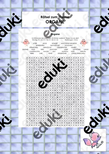 Organe - Rätsel – Unterrichtsmaterial im Fach Biologie