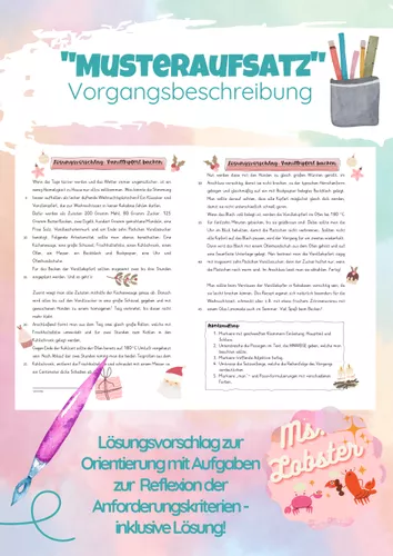 musteraufsatz vorgangsbeschreibung Vorgangsbeschreibung Unterrichtsmaterial
"Musteraufsatz" Vorgangsbeschreibung – Unterrichtsmaterial im Fach Deutsch