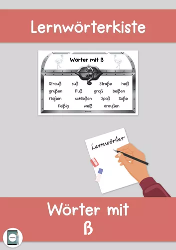 Lernwörter: Wörter mit ß – Unterrichtsmaterial im Fach Deutsch