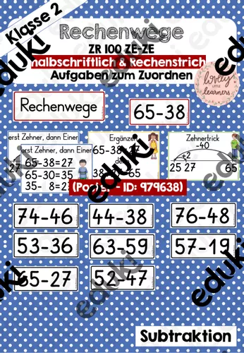 Rechenweg Rechenwege Bei Subtraktion (Gleichsinniges Verändern, Frau – XHYY