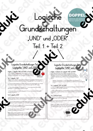 Logische Grundschaltungen, Logiksymbole UND ODER – Unterrichtsmaterial ...