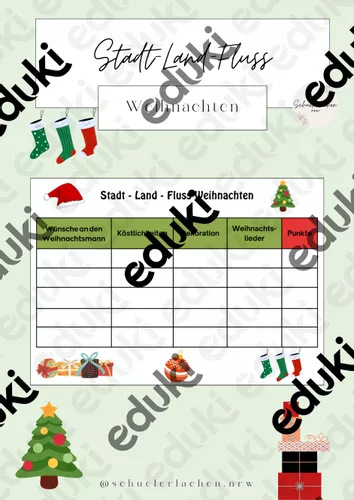 Stadt Land Fluss - Weihnachtsedition – Unterrichtsmaterial im Fach