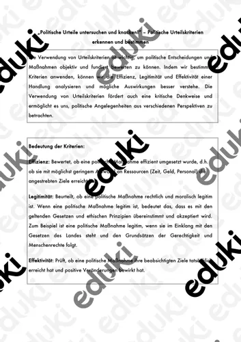 Politische Urteilskriterien bestimmen – Unterrichtsmaterial in den ...