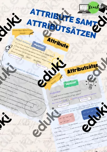 Attribute Und Attributs tze bungsmaterial Unterrichtsmaterial Im attribute-und-attributs-tze-bungsmaterial-unterrichtsmaterial-im