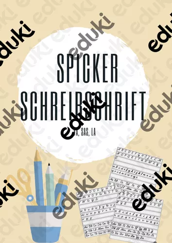 Spicker Schreibschrift - VA; LA; SaS – Unterrichtsmaterial im Fach Deutsch