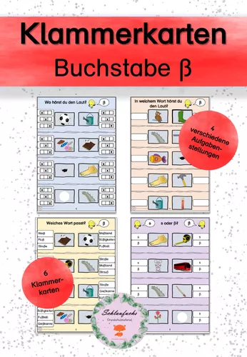 Klammerkarten Buchstabe Laut ß Buchstabeneinführung ...