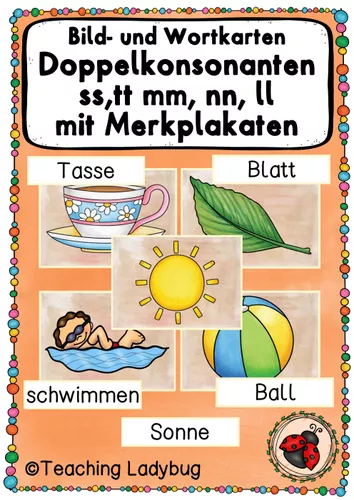Tafelmaterial - Wörter mit Doppelkonsonanten/ doppeltem Mitlaut (50 ...