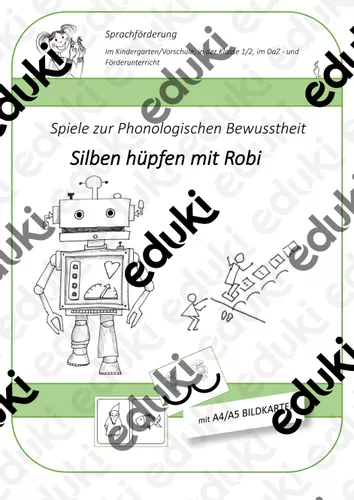 Roboter Robi Phonologische Bewusstheit - Silben hüpfen mit Robi Roboter ...