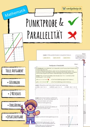 Punktprobe Punktprobe & Parallelität - Lineare Funktionen – Unterrichtsmaterial im ...