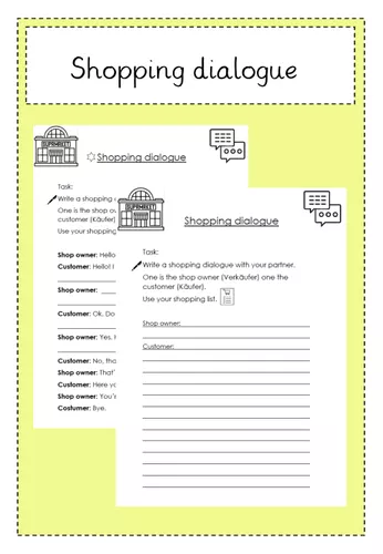 Shopping dialogue – Unterrichtsmaterial im Fach Englisch