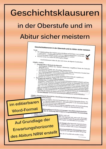 Geschichtsklausuren in der Oberstufe und im Abitur sicher meistern ...