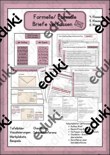 Formelle / Formale Briefe verfassen – Unterrichtsmaterial im Fach Deutsch