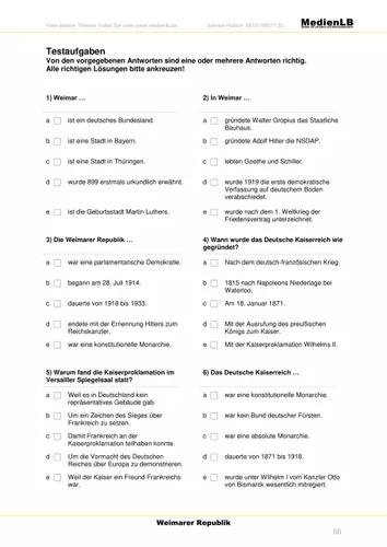 weimarer republik testaufgaben mit loesungen Weimarer Republik Unterrichtsmaterial
Weimarer Republik Testaufgaben mit Lösungen – Unterrichtsmaterial im