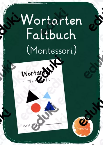 Faltbuch/Merkheft Wortarten (Montessori) – Unterrichtsmaterial in den ...