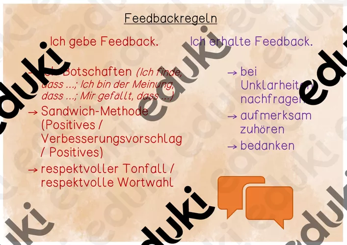 Feedbackregeln – Unterrichtsmaterial im Fach Fachübergreifendes