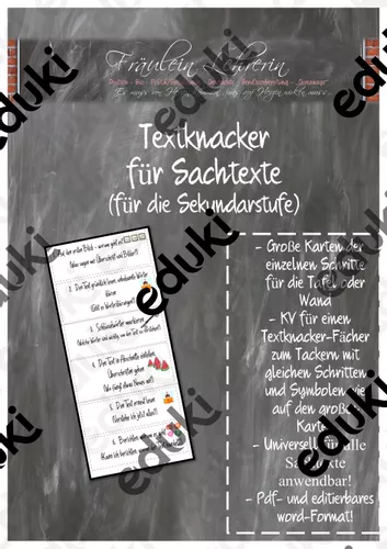 textknacker vorlage fur tafel wandkarten und lesefacher fur sachtexte in der sekundarstufe Textknacker Arbeitsblätter
Textknacker Vorlage für Tafel Wandkarten und Lesefächer für