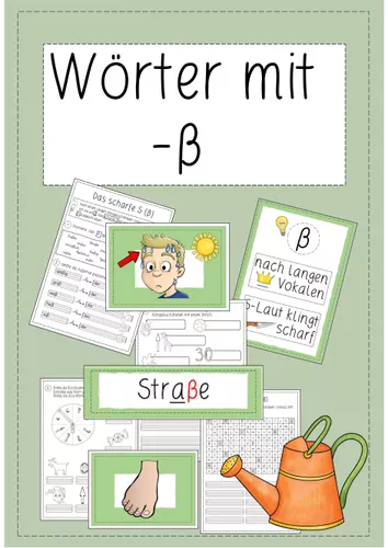 Bildkarten und Arbeitsblätter zum Buchstaben ß – Unterrichtsmaterial im ...