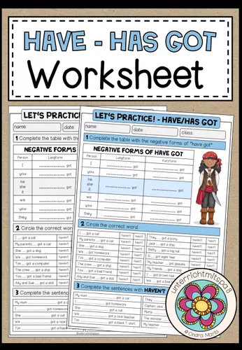 HAVE/HAS GOT - Worksheet (negative statements) – Unterrichtsmaterial im ...
