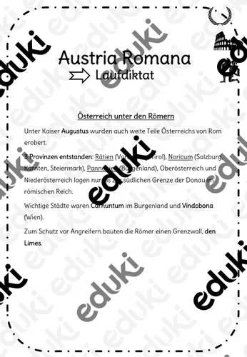 Austria Romana – Unterrichtsmaterial im Fach Erdkunde