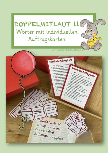 Doppelmitlaut ll - individuelle Auftragskarte & Wörter ...