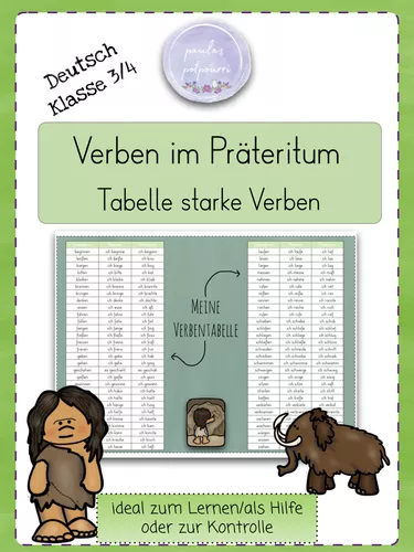 Verben im Präteritum/Vergangenheit I LERNTABELLE – Unterrichtsmaterial ...
