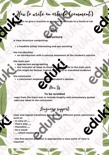 How to write an article (comment) - material de la siguiente asignatura ...
