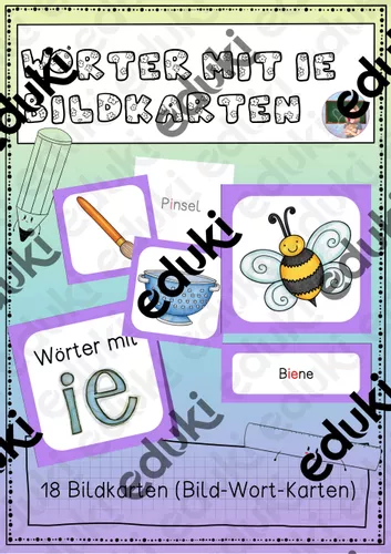Wörter mit ie - Bildkarten/Wortkarten - material de la siguiente ...