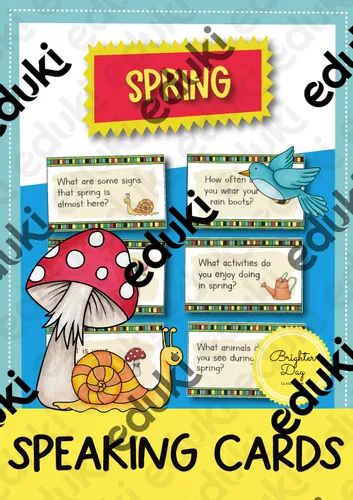 Spring Speaking Cards; 39 tarjetas de conversación (Inglés) - material ...