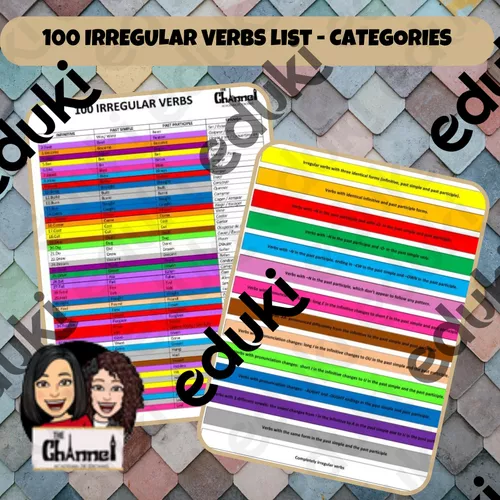 Color Verbs 100 IRREGULAR VERBS - Colour List - material de la siguiente asignatura ...