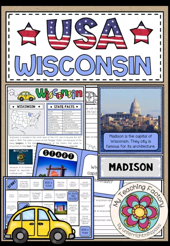 Wisconsin Ust Worksheet USA - Wisconsin (Fact Sheets, Worksheets and Games) - material de la ...