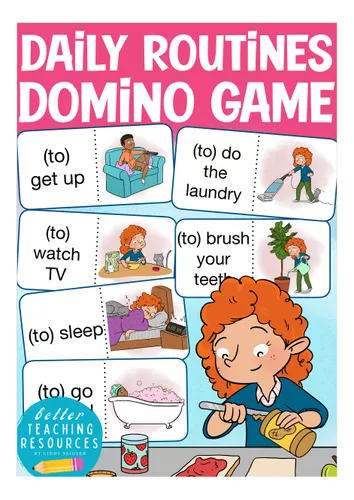 daily routines Domino game English - material de la siguiente ...