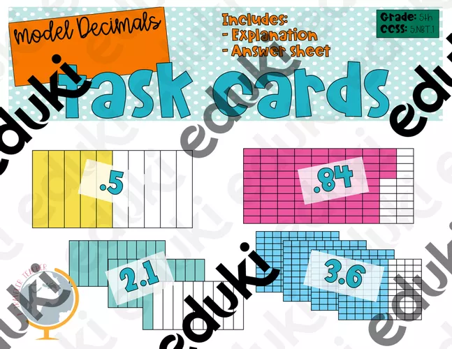One Model Decimal Model Decimals: Explanation and Answer Sheet - material didáctico de ...