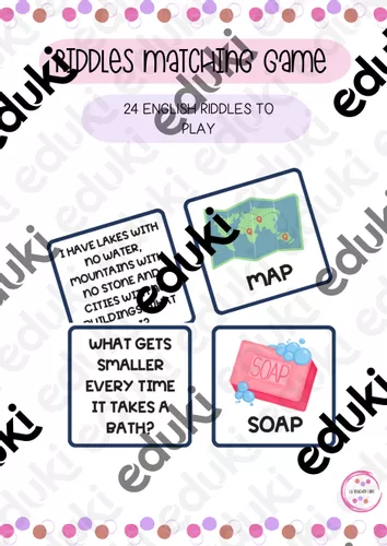 RIDDLES MATCHING GAME - ENGLISH - material de la siguiente asignatura ...