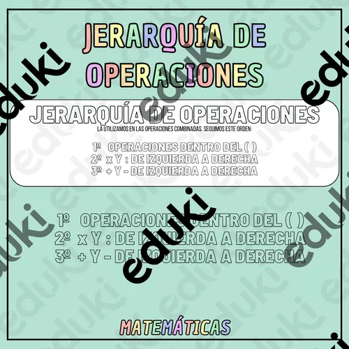 Matemáticas: jerarquía de operaciones - material de la siguiente asignatura Matemáticas