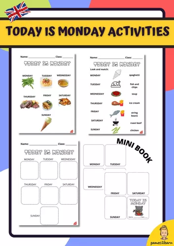 Today is monday activities - material de la siguiente asignatura Inglés ...
